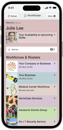 Work Roster App