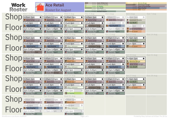 Monthly Roster PDF