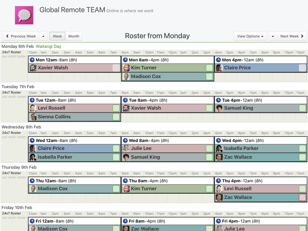 Shift Roster Software for Global and Remote Teams - WorkRoster