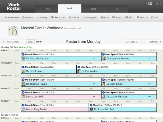 Health Roster Screenshot